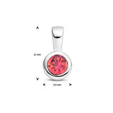 Hanger met Geboortesteen Oktober | Toermalijn met Gerhodineerd Zilver - Diameter 5.5mm