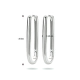 Paperclip klapoorringen van Gerhodineerd Zilver - Formaat 2 x 24 mm