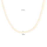 Parelcollier Zoetwater Parels 4mm met Gerhodineerd Zilver - Lengte 41+4cm