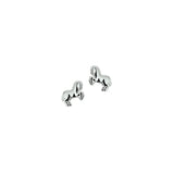 Gerhodineerd Zilveren kinderoorknoppen Paard - Formaat 7 x 8.5 mm