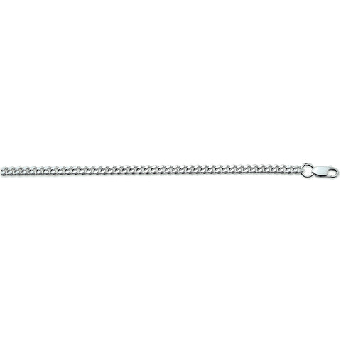 Zilveren collier, Gourmet schakel 6-zijdes geslepen 3.5mm - Lengte 50cm