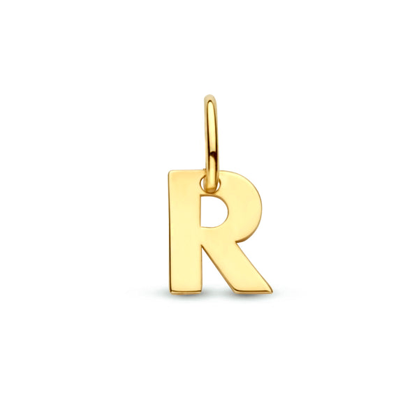 Letter R - Hanger van 14 Karaat Geelgoud - 5 x 6 mm