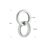 Gerhodineerd Zilveren Ringen als Hanger met Zirkonia - Diameter 11.5mm
