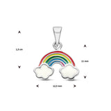 Hanger Regenboog 12.5 x 15 mm met Emaille en Gerhodineerd Zilver