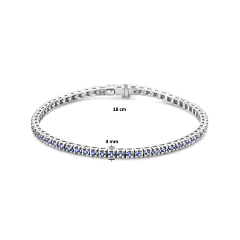 Tennisarmband Saffier 1.786ct 18cm Goud (Witgoud)