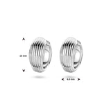 Klapoorringen van Gerhodineerd Zilver met Banenmotief - Formaat 6x15mm