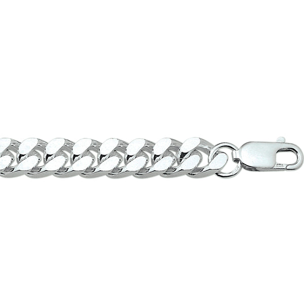 Herenarmband 8mm van 925 Zilver, Gourmet 6 Zijdes Geslepen - Lengte 21cm