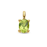 14 Karaat Geelgouden hanger met Peridot 0.70ct - Formaat 5.5 x 12 mm