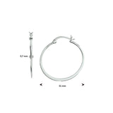 Oorringen van Gerhodineerd Zilver 0.7 mm - Diameter 31 mm