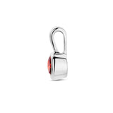 Hanger met Geboortesteen Januari | Rode Zirkonia met Gerhodineerd Zilver - Formaat 5.5x11mm