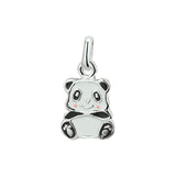 Hanger Panda 10.3 x 15.2 mm met emaille, van 925 Zilver