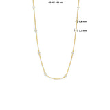 Geelgouden collier lengte 40cm+4 - Entourage Zirkonia - 14Krt. Goud