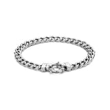 Damesarmband 7mm van Gerhodineerd Zilver, Gourmet Schakel - Lengte 19cm