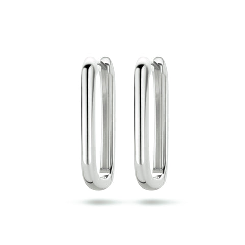 Paperclip klapoorringen van Gerhodineerd Zilver - Formaat 3 x 26.5 mm
