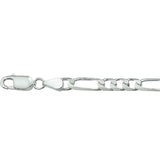 Herenarmband van 925 Zilver, Figaro schakel 5mm - Lengte 21cm