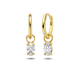 14 Karaat Geelgouden Klapoorringen met Zirkonia - Diameter 10mm Dikte 1.4mm
