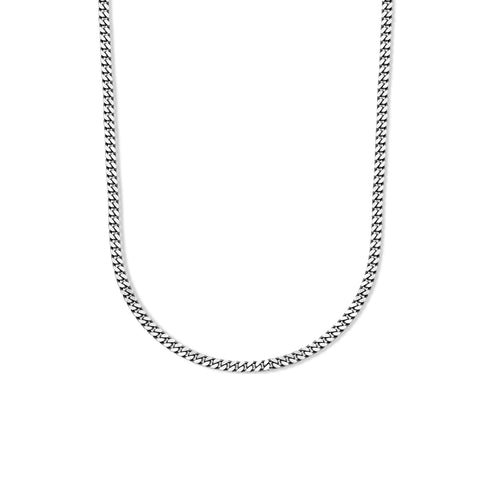 Herencollier van Geoxideerd Zilver OXI, Gourmet schakel 6-zijdes geslepen 4,6mm - Lengte 60cm