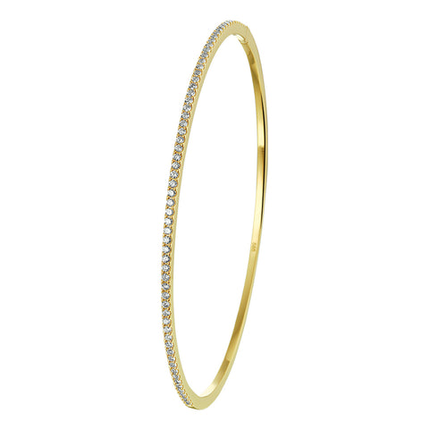 Damesarmband, Bangle van 14 Karaat Geelgoud met Diamant 0.61ct - Formaat 1.5x60mm