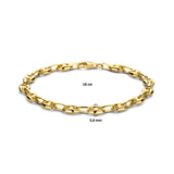 Damesarmband 5.8mm van 14 Karaat Geelgoud - Koffieboon Schakel - Lengte 18cm