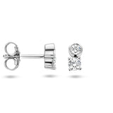 Oorknoppen van Gerhodineerd Zilver met Zirkonia - Formaat 3.5x6.5mm