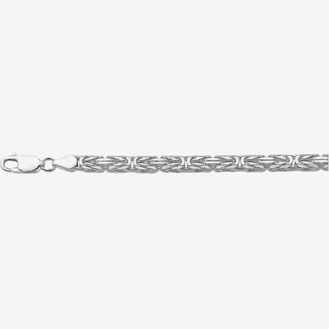 Herenarmband 4mm van 925 Zilver, Koningsschakel - Lente 21cm