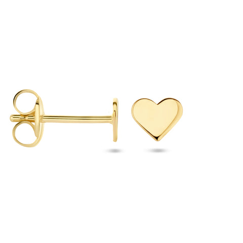 Oorknoppen Hartvorm van 14 Karaat Geelgoud - Formaat 4.5x3.5mm
