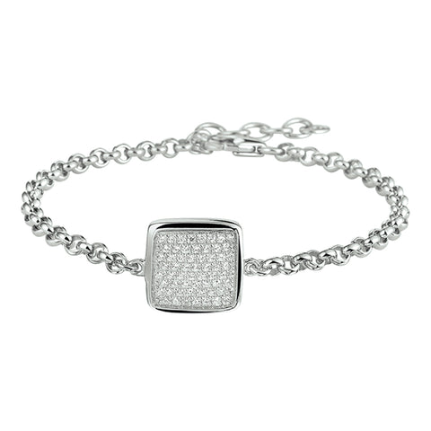 Armband Zirkonia 16 + 3 Cm Zilver Gerhodineerd