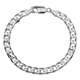 Herenarmband 6mm van 925 Zilver, Gourmet 6 zijdes geslepen - Lengte 20cm