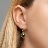 Klapoorringen Groen Toermalijn 4.20ct (2x 2.10ct) 14 Karaat Geelgoud