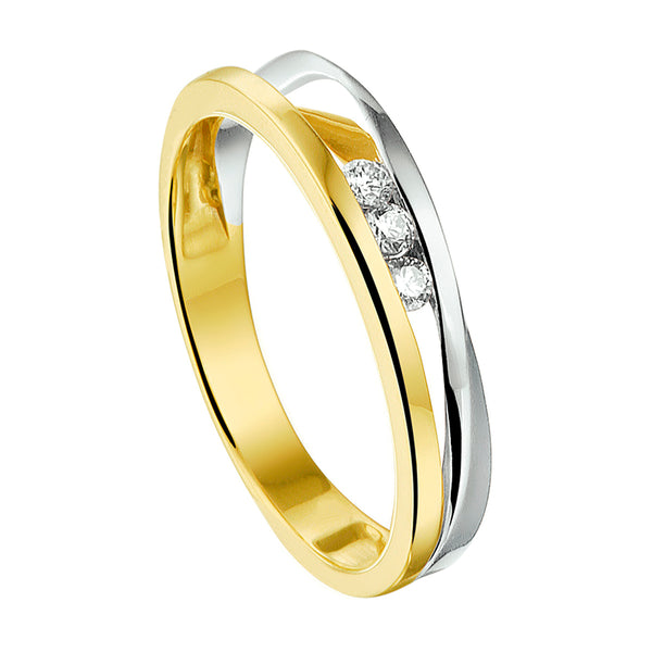 Ring Diamant 0.09ct H Si Goud (Bicolor Goud Geel/Wit)
