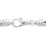 Damescollier van Gerhodineerd Zilver, Vossenstaart schakel 6mm - Lengte 45cm