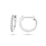 14 Karaat Witgouden Klapoorringen met Diamant 0.06ct (2x 0.03ct)