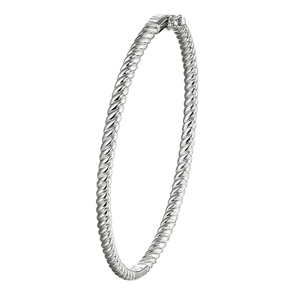 Damesarmband 4mm, Bangle van Gerhodineerd Zilver - Diameter 60mm