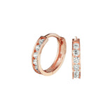 14 Karaat Roségouden Klapoorringen met Zirkonia Diameter 12.5 en Breedte 2.5mm