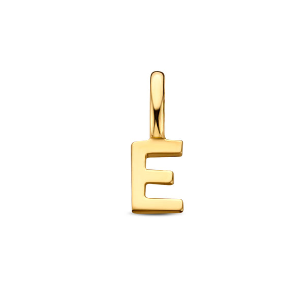 Letter E - Hanger van 14 Karaat Geelgoud - 3 x 9.5 mm