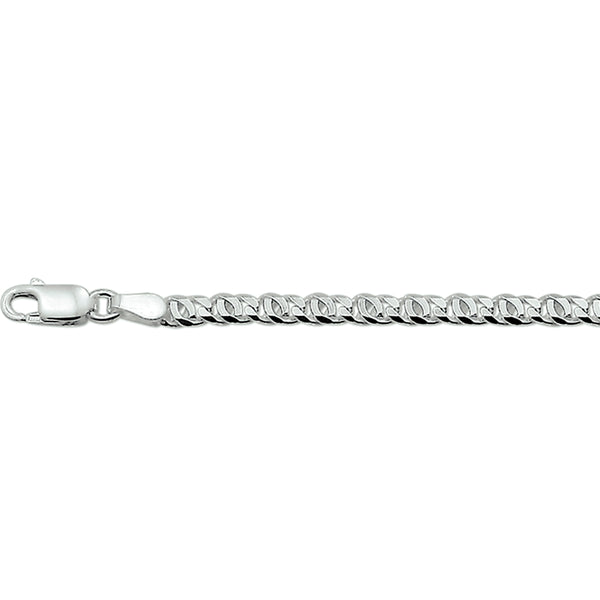 Herenarmband 3.3mm van 925 Zilver, Valkenoog Schakels - Lengte 19cm