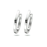 Klapoorringen van Gerhodineerd Zilver Glanzend en Mat - Formaat 2x17.5mm
