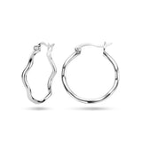 Gerhodineerd Zilveren Oorringen 3 mm - Diameter 20 mm