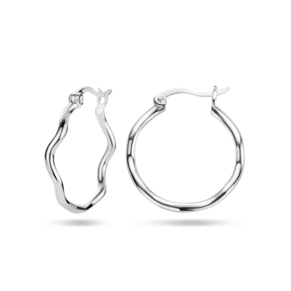 Gerhodineerd Zilveren Oorringen 3 mm - Diameter 20 mm