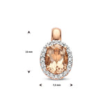 Hanger Morganiet 0.80ct en Diamant 0.08ct 14 Karaat Roségoud