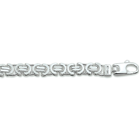 Herenarmband 5.5mm van 925 Zilver, Platte Koningsschakel - Lente 20cm