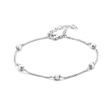 Armband Parels 16 + 3 Cm Zilver Gerhodineerd