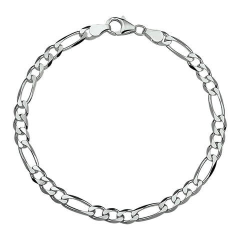 Herenarmband 4.5mm van 925 Zilver, Figaro schakel - Lengte 20cm