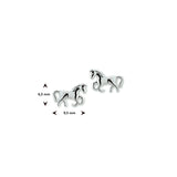 925 Zilveren kinderoorknoppen Paard - Formaat 9.5 x 6.5 mm