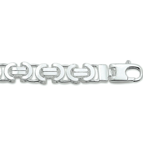 Heren collier van 925 Zilver, Konings schakel, Plat 8.5mm - Lengte 50cm