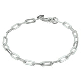 Armband Paperclip Platte Buis 3,7 Mm 19 Cm Zilver Gerhodineerd
