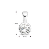 Hanger met Geboortesteen April | Wit Topaas met Gerhodineerd Zilver - Formaat 5.5 x 11 mm