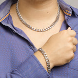 Herenarmband 10.5mm van Edelstaal,  Gourmet Schakel - Lengte 21cm