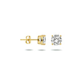 14 Karaat Geelgouden Oorknoppen met Zirkonia 6mm