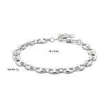 Damesarmband 5.8mm van Gerhodineerd Zilver, Fantasie Schakels - Lengte 16+3cm